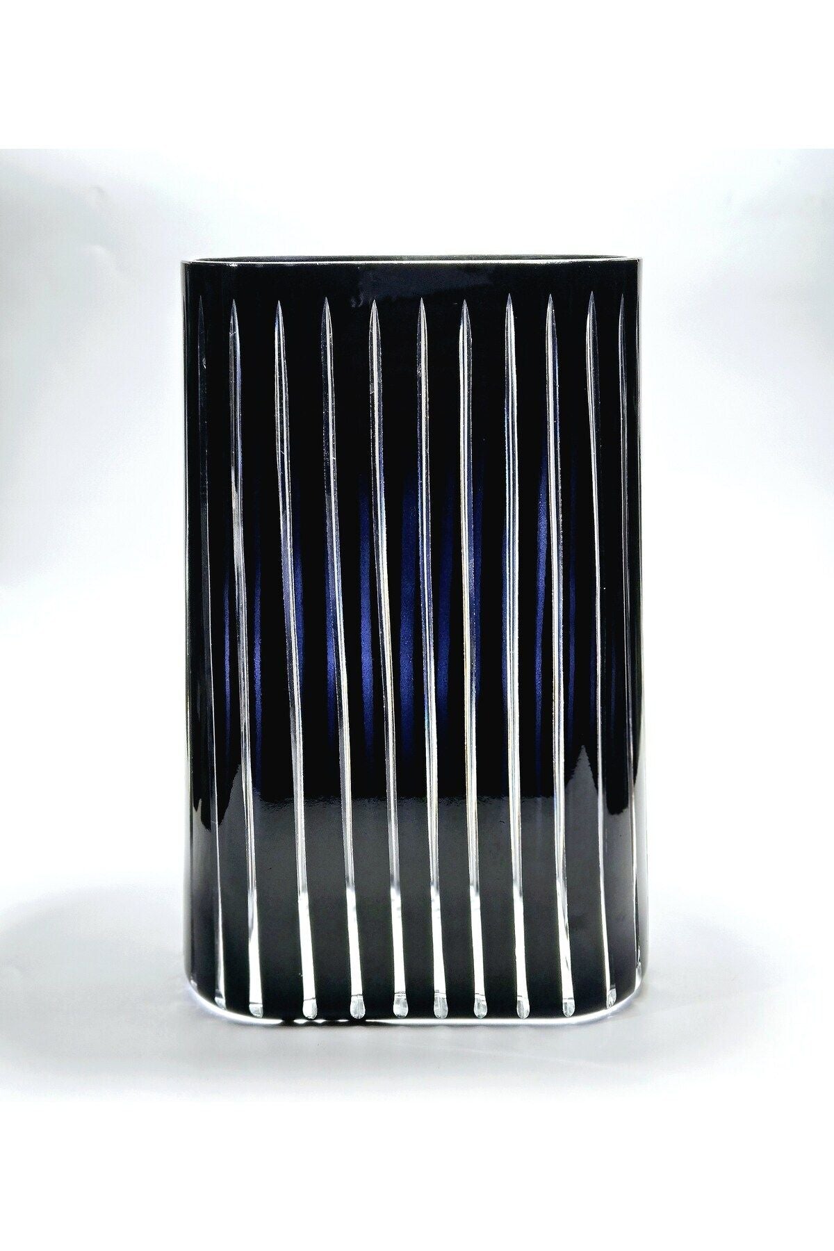 Roma vertical desen füme Lüks kesme kristal özel vazo