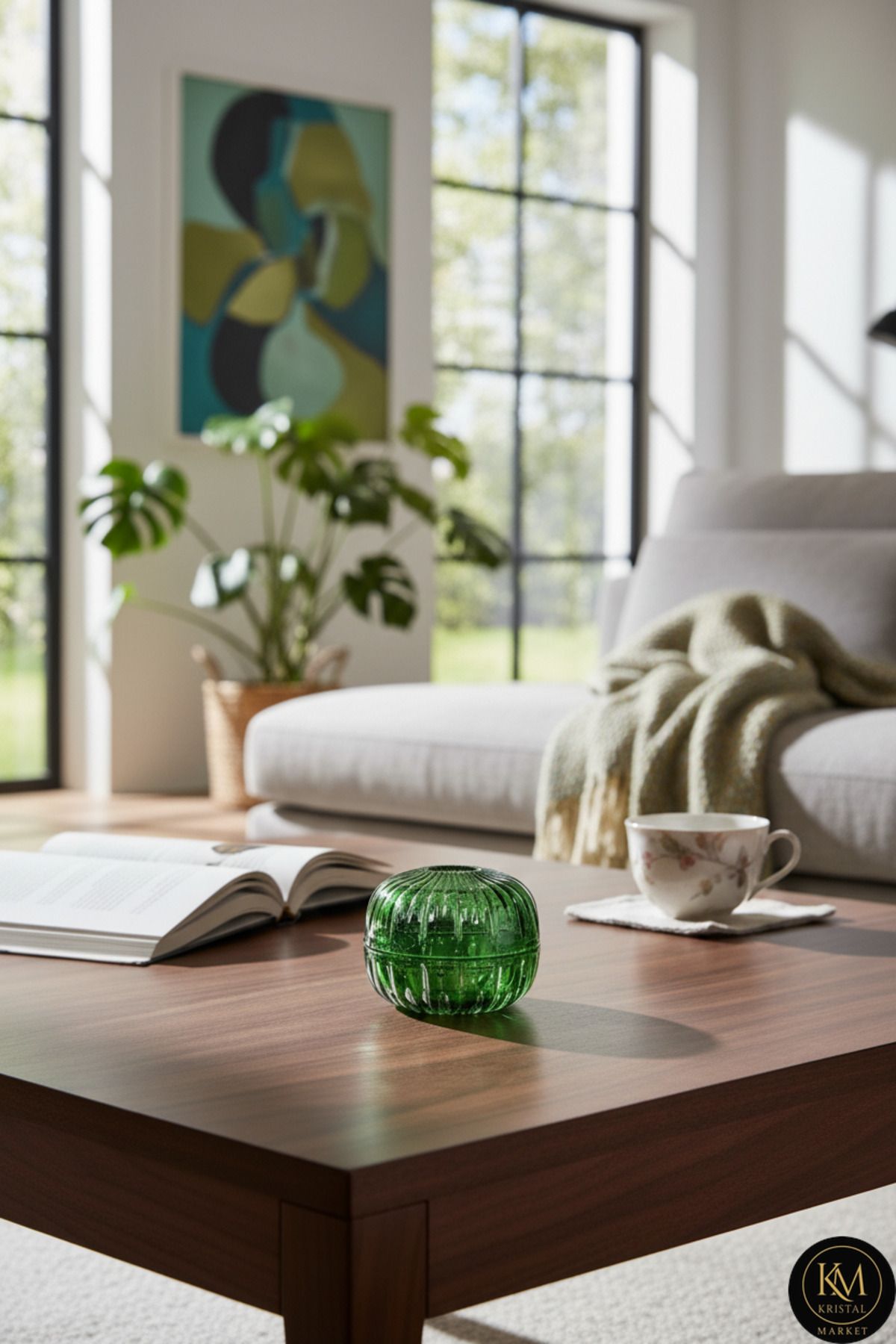 El Yapımı Kristal Vicente Desenli Dekoratif Sunumluk Kapaklı Peçetelik Mumluk Ürün ana görseli