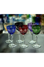 6'lı Kristal Ayaklı Püskül Desenli Lüks Kadeh