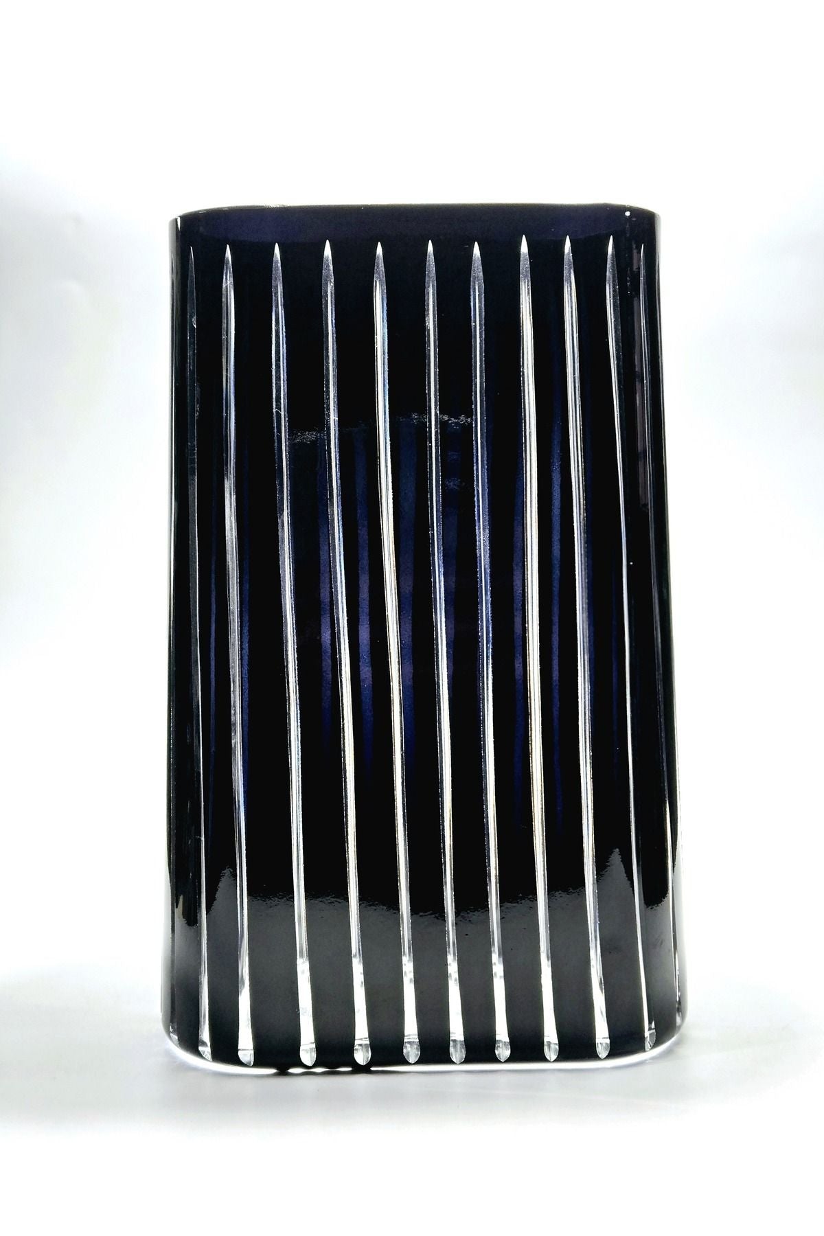 Roma vertical desen füme Lüks kesme kristal özel vazo