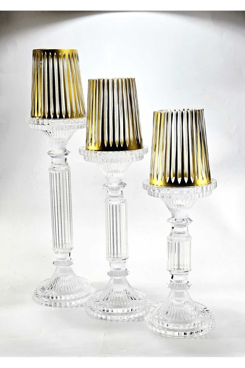 El Yapımı Kristal Dekoratif Mumluk Set 3'lü