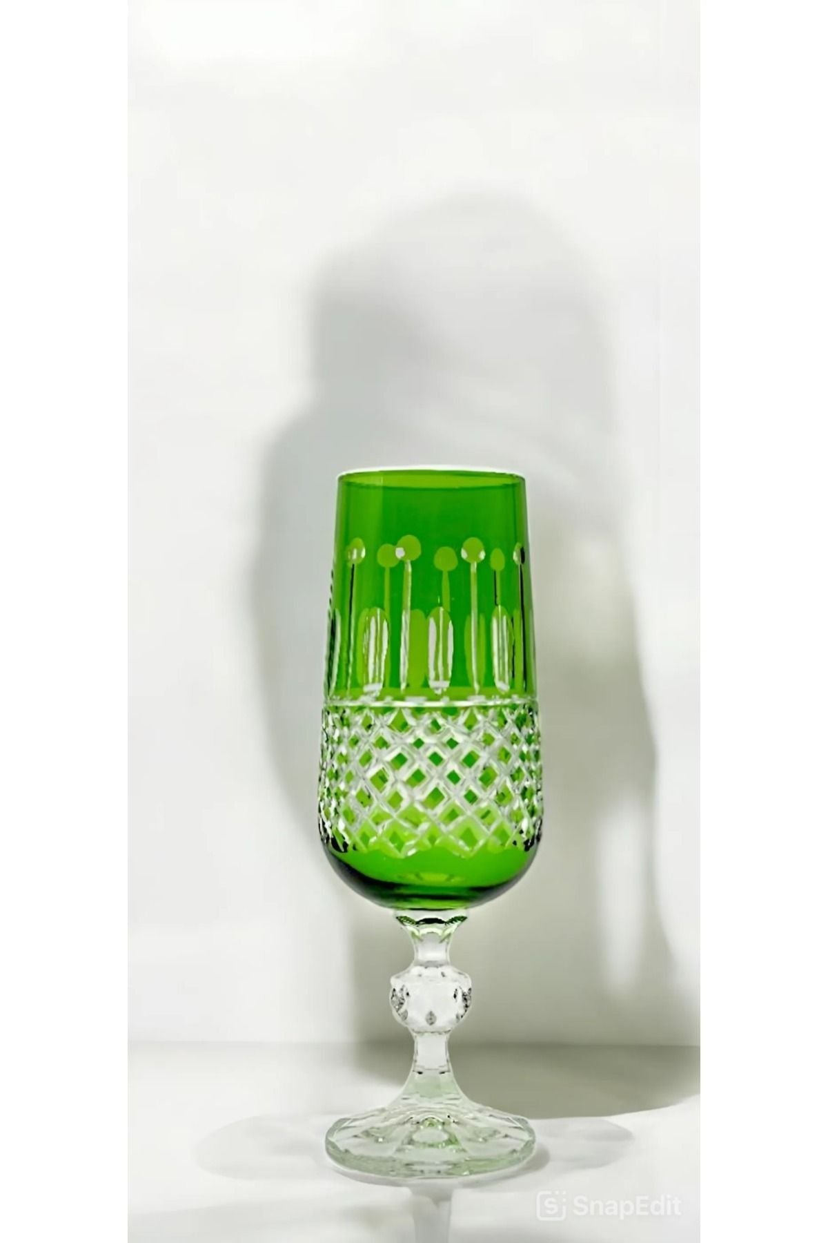 Kesme El İşçiliği Kristal Kahve Yanı Flüt Su Bardağı Ürün ikincil görseli