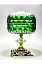 El Yapımı Kesme Kristal Royal Desen Dekoratif Sunumluk Kapalı Peçetelik Mumluk