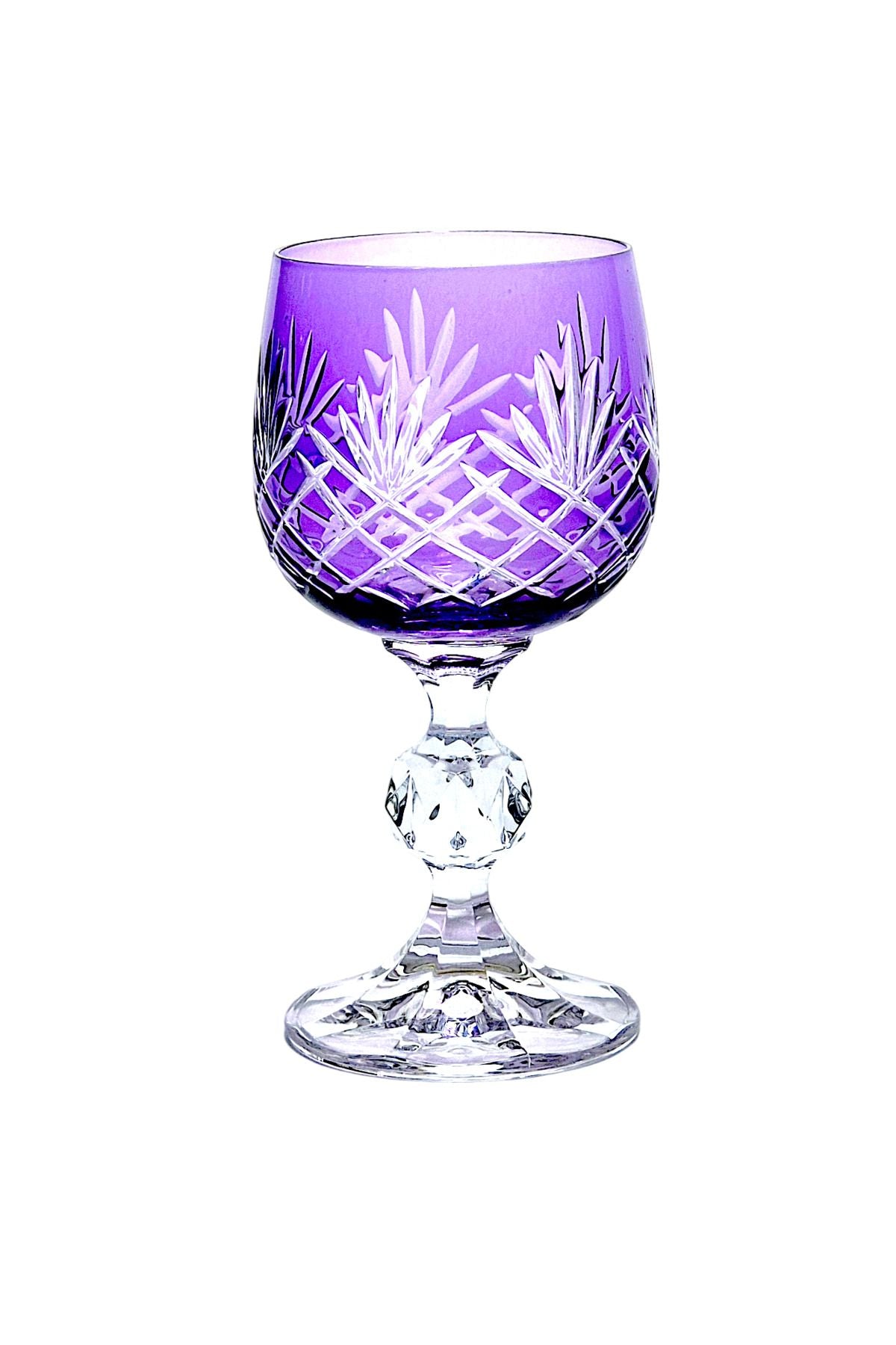 Bohemia Kristal Püskül Desenli Kristal Ayaklı Kahve Yanı Su Lüks Bardağı 150ml