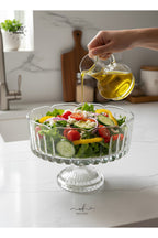 KRİSTAL DEKOR DANTEL KENAR EL İŞÇİLİĞİ CAM SOFRA SUNUM KASESİ