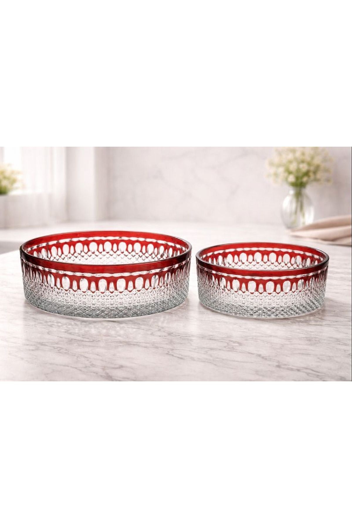 El İşçiliği Kesme kristal Royal Desen Lüks Meyvelik Sunumluk 25-19cm Ürün ana görseli