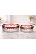 El İşçiliği Kesme kristal Royal Desen Lüks Meyvelik Sunumluk 25-19cm