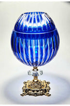 El Yapımı Kesme Kristal Vertical Desen Dekoratif Sunumluk Kapaklı Peçetelik Mumluk