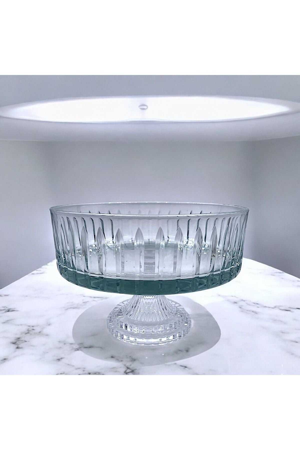 KESME KRİSTAL DEKOR 25 CM AYAKLI CAM KASE Ürün ikincil görseli