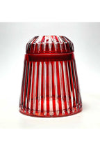 El Yapımı Kesme Kristal Merkür Vertical Desen Dekoratif Sunumluk Kapaklı Peçetelik Mumluk