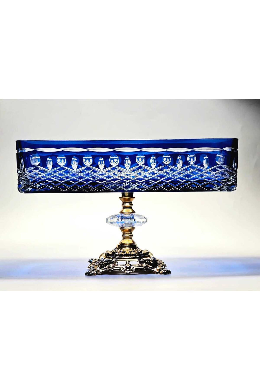 El Yapımı Kristal Royal Desenli Baton Dekoratif Sunumluk Sofra Sunum Kasesi