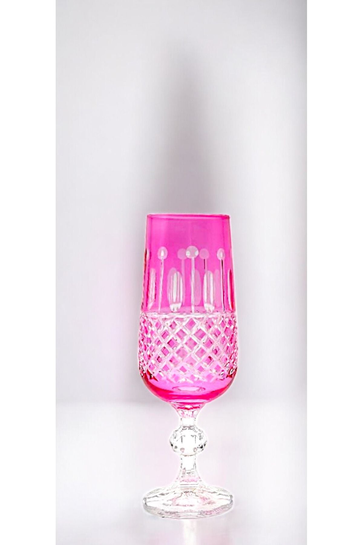 Kristal El Işçiliği Kahve Yanı Su Bardağı Royal Flüt Bohemia 6'lı Set