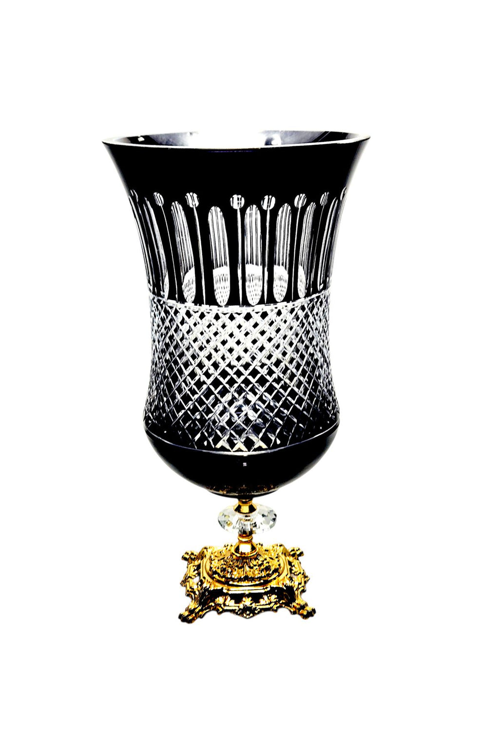 Kesme kristal Lüks Ayaklı vazo Royals Desen El İşçiliği