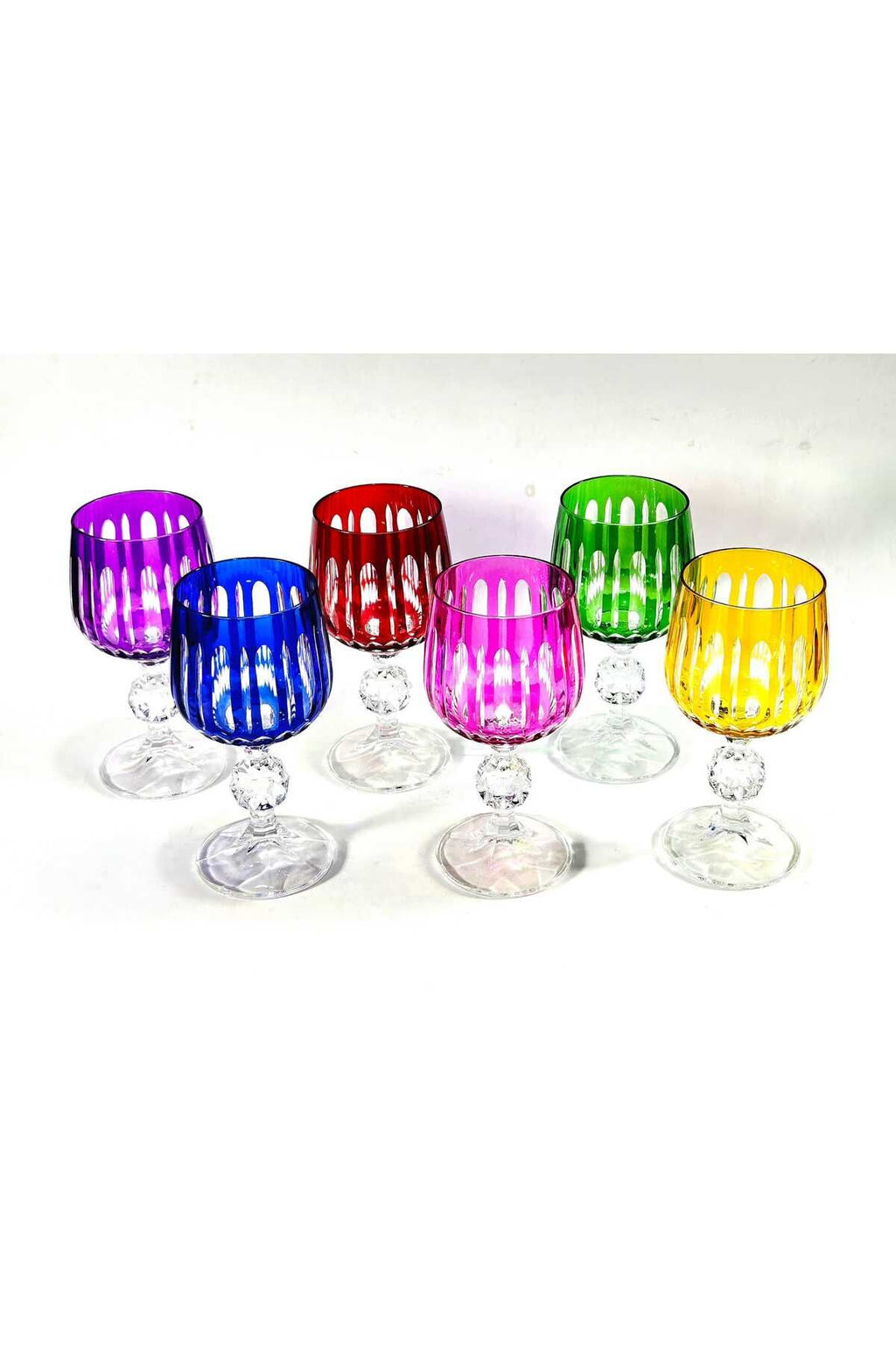 El Yapımı Kristal Lotus Desen Bardak Seti 6'lı