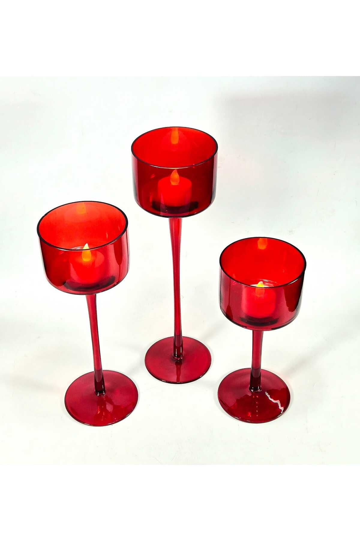 El Yapımı Kristal Dekoratif Mumluk Set 3'lü