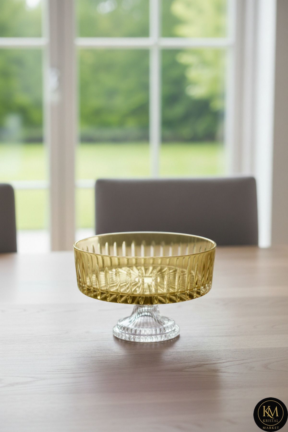 KRİSTAL KESME DEKOR SOFRA KASE SUNUMLUK MEYVELİK 25CM Ürün ana görseli