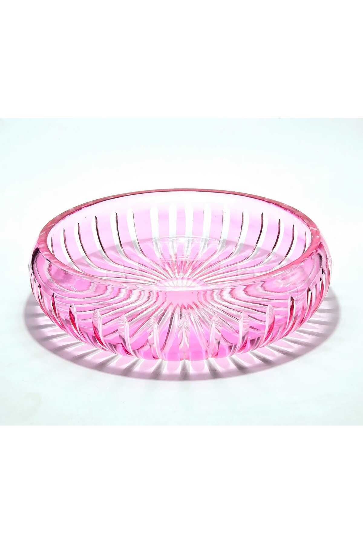 El Yapımı Kesme Kristal Vertical Desen 28 Cm Dekoratif Sunumluk Sofra Sunum Kasesi