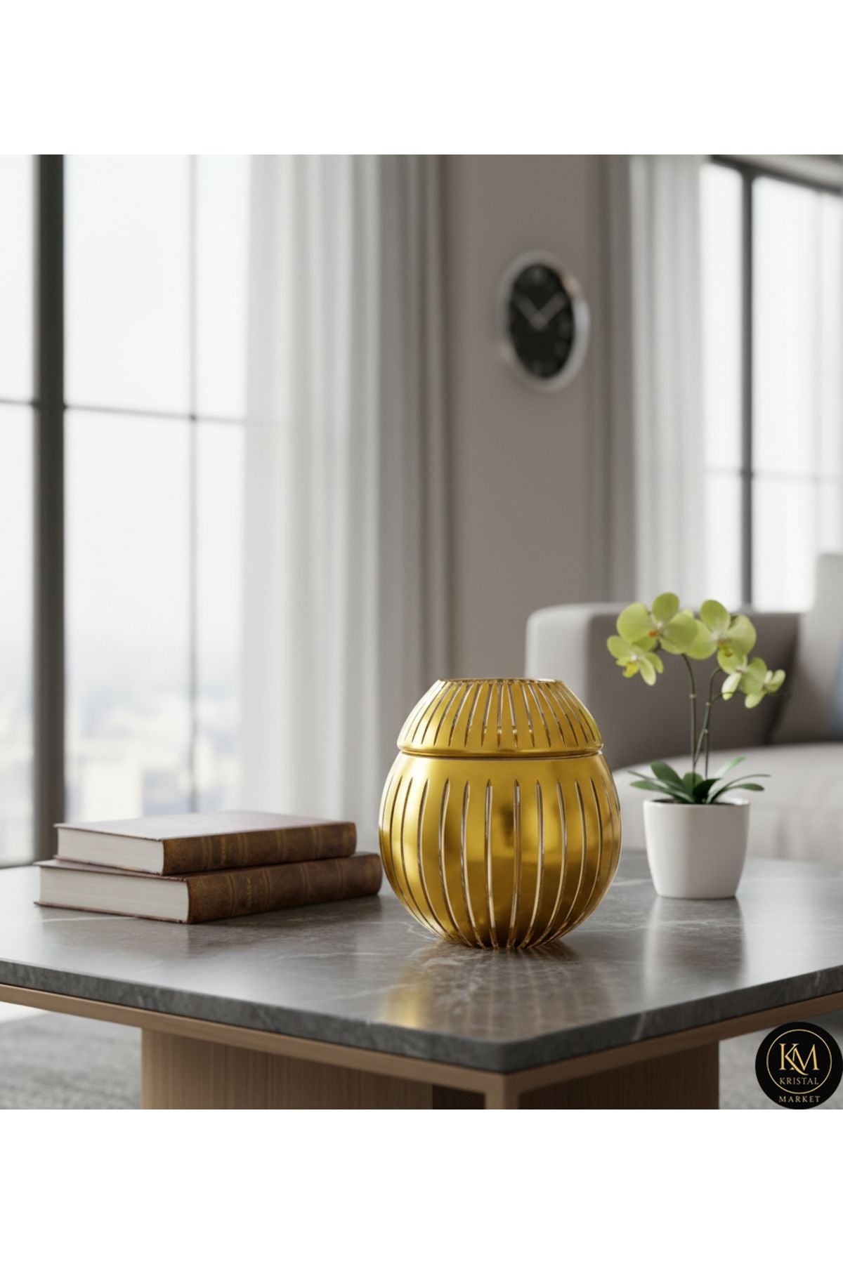 El Yapımı Kesme Kristal Pearl Küre Desen Ayaklı Dekoratif Sunumluk Kapaklı Peçetelik Mumluk Ürün ana görseli