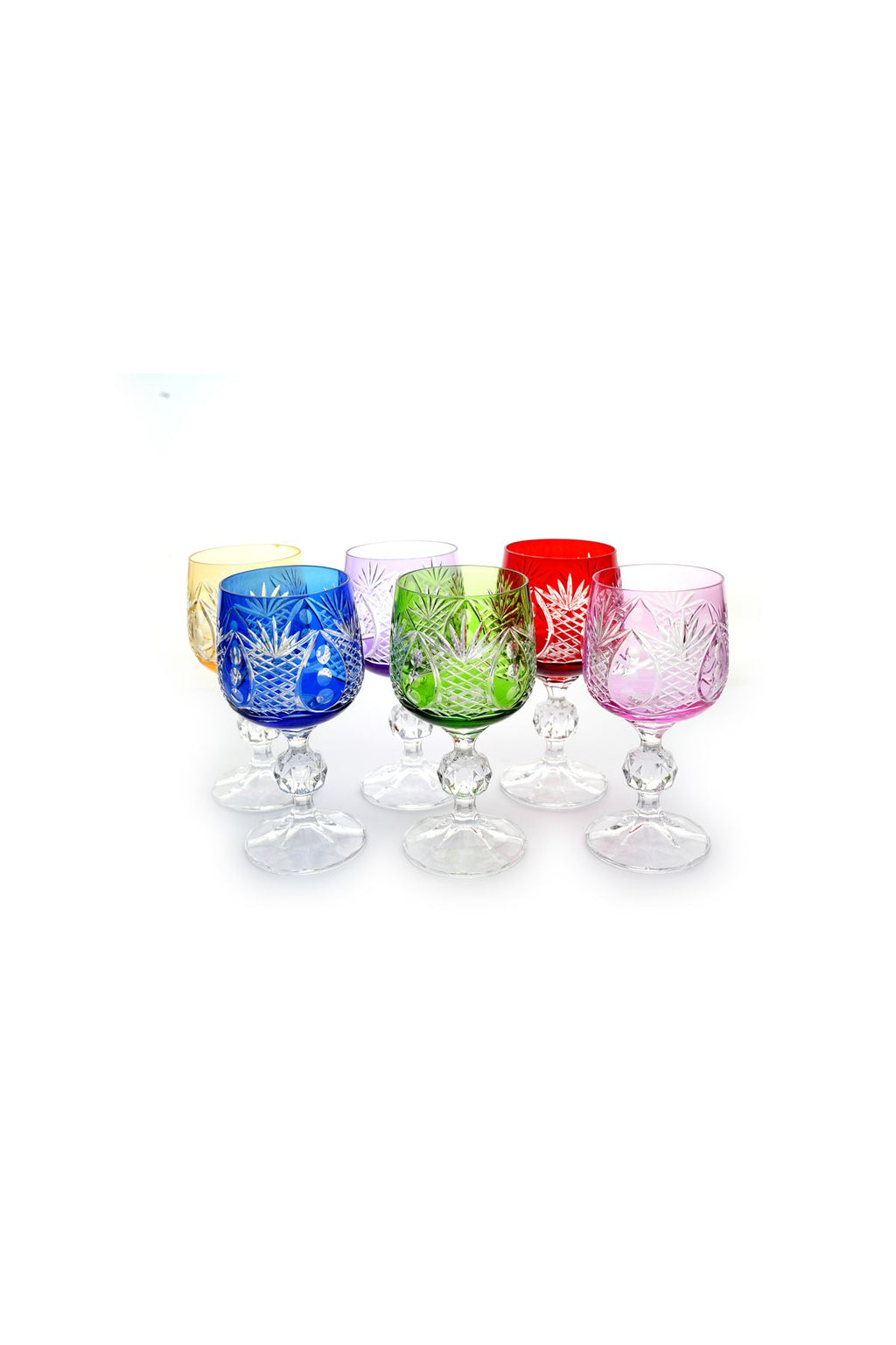 Bohemia Kristal 6 Parça Ananas Desenli Kristal Ayaklı Bardak 150ml.