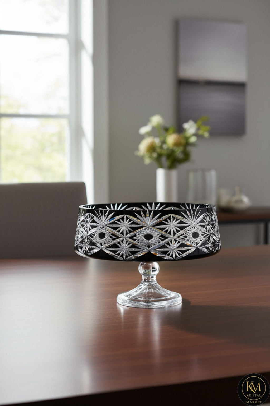 El Yapımı Kristal Avangart Vizyon Merkür Dekoratif Sunumluk Kase