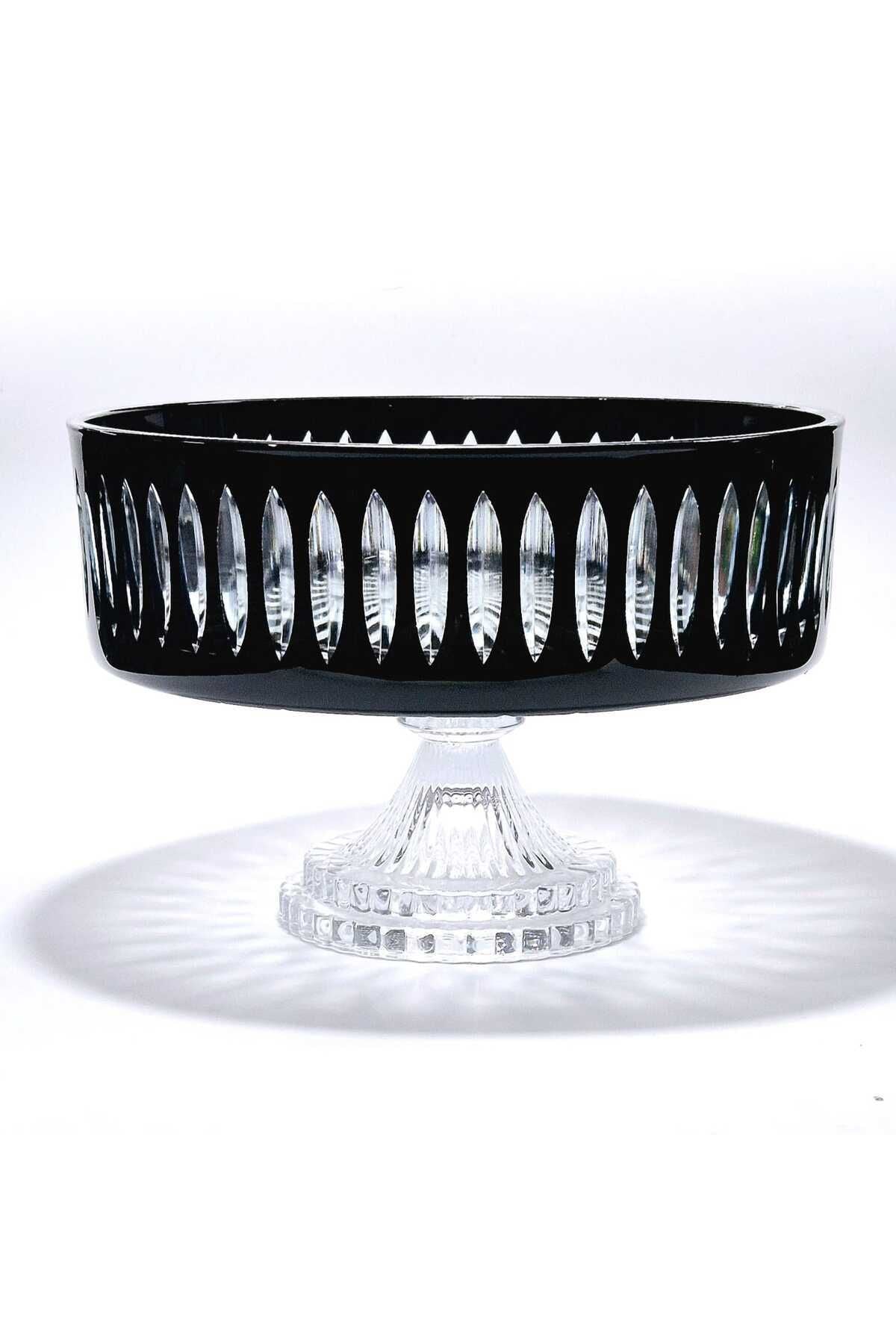 KRİSTAL KESME DEKOR SOFRA KASE SUNUMLUK MEYVELİK 25CM
