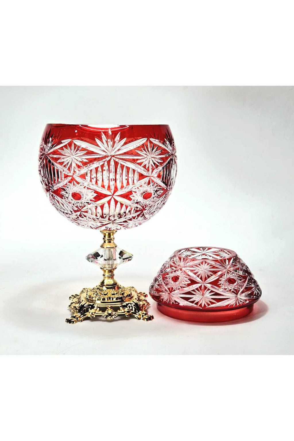 Avangart Model Büyük Peçetelik Mumluk kesme kristal El İşçiliği