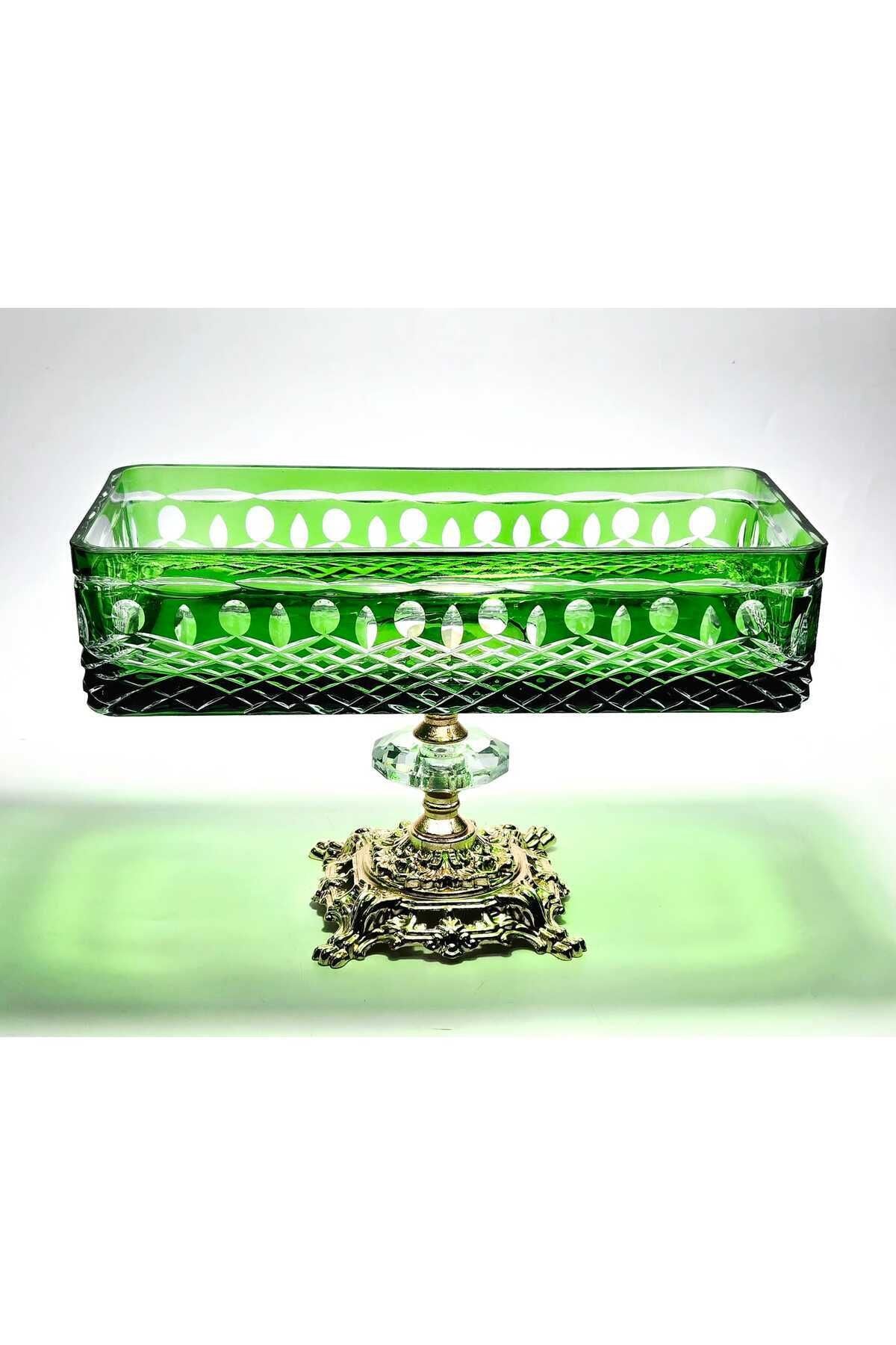 El Yapımı Kristal Royal Desenli Baton Dekoratif Sunumluk Sofra Sunum Kasesi Ürün ikincil görseli