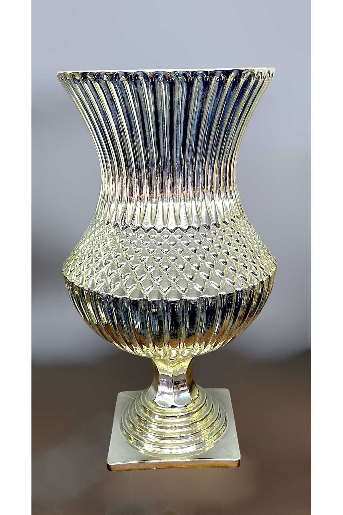 El Yapımı Kristal Saray Titanyum Kaplama Dekoratif Vazo Ürün ana görseli