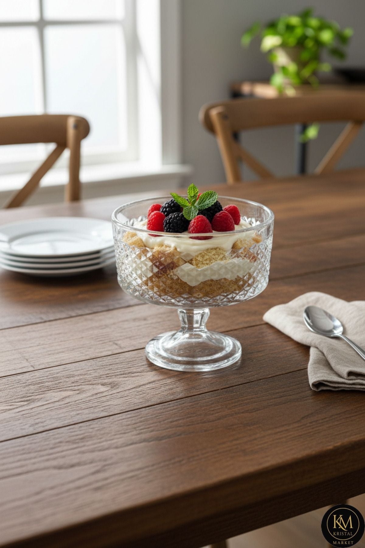 KESME KRİSTAL DEKOR EL İŞÇİLİĞİ 19 CM CAM KASE Ürün ana görseli