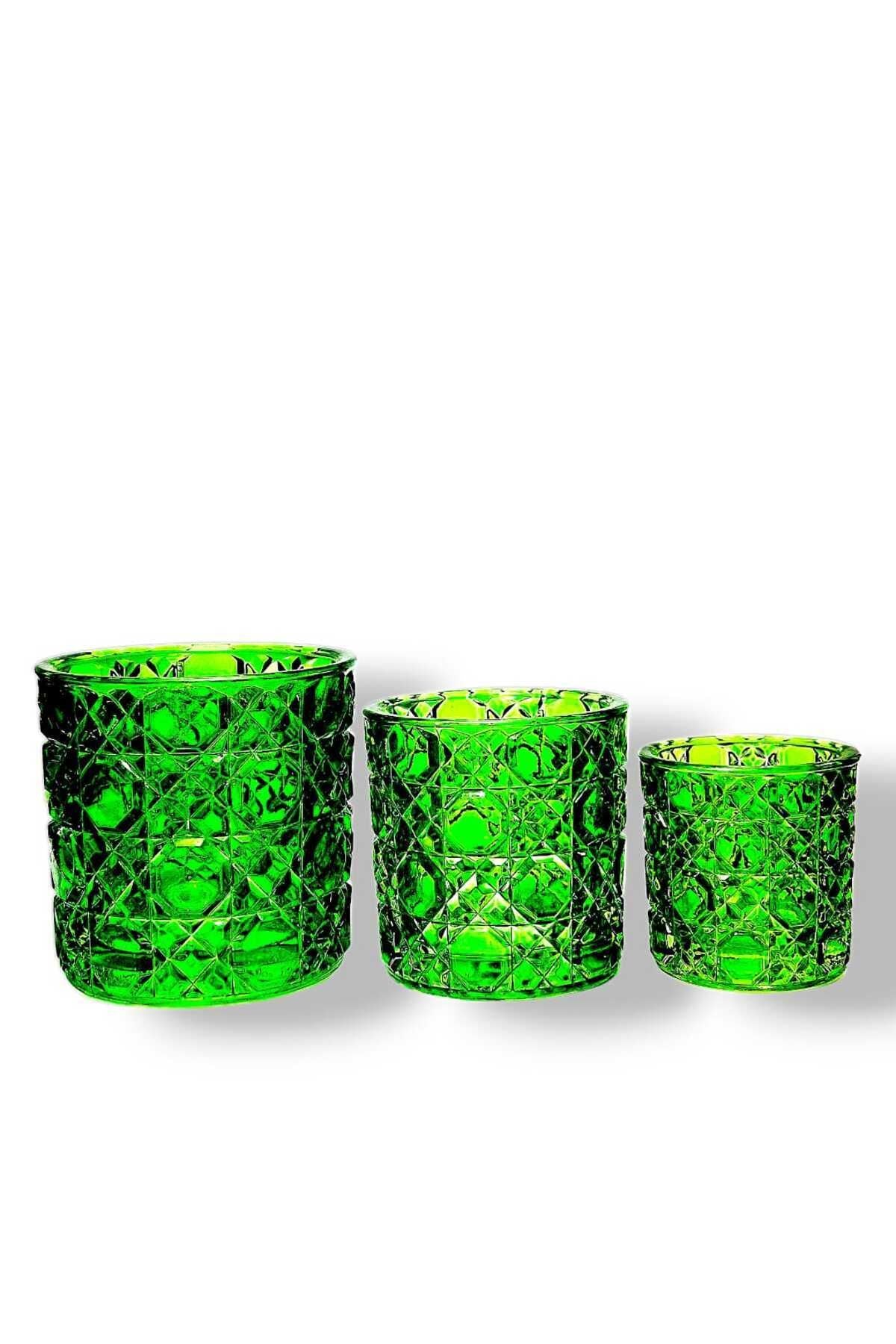 El Yapımı Kristal Mumluk Takımı 3'lü Ürün ikincil görseli