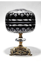 El Yapımı Kesme Kristal Royal Desen Dekoratif Sunumluk Kapalı Peçetelik Mumluk