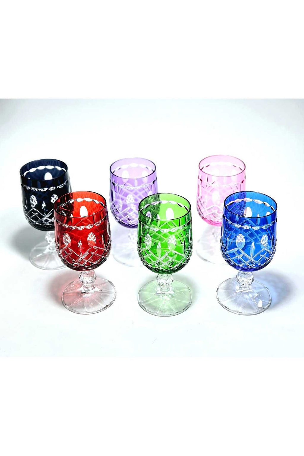 El Yapımı Kristal Bohemia Dekor Petek Kahve Yanı Bardak Likör Takımı