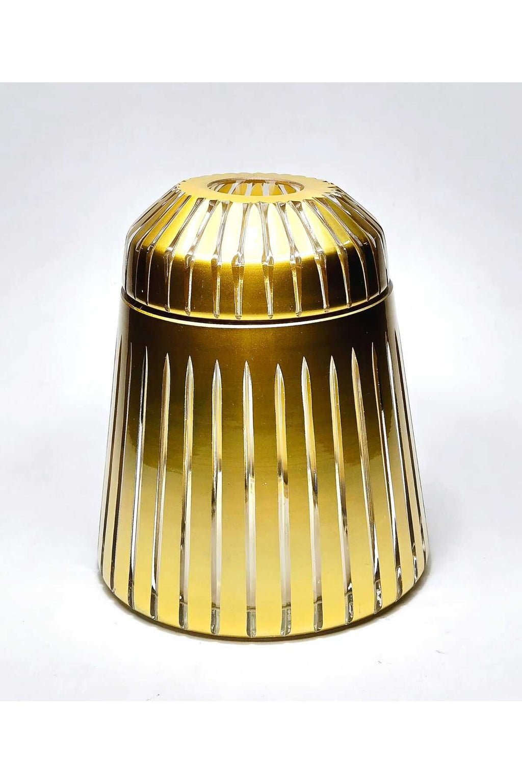 El Yapımı Kesme Kristal Pearl Vertical Desen Ayaksız Dekoratif Sunumluk Kapaklı Peçetelik Mumluk