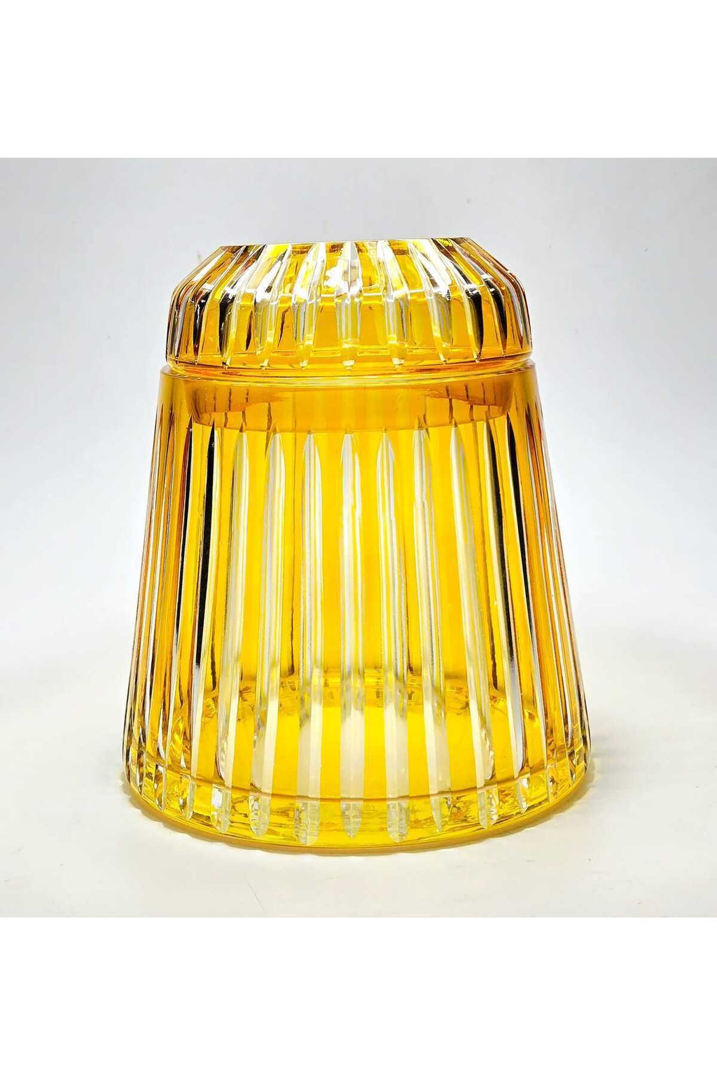 El Yapımı Kesme Kristal Merkür Vertical Desen Dekoratif Sunumluk Kapalı Peçetelik Mumluk