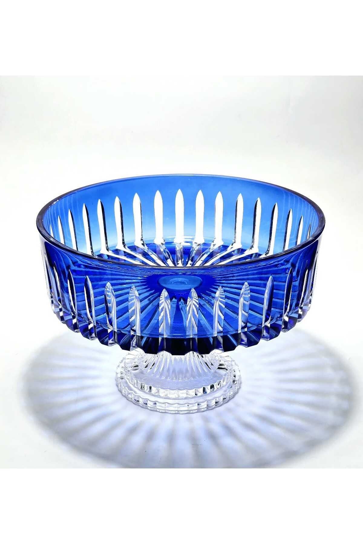 KRİSTAL KESME DEKOR SOFRA KASE SUNUMLUK MEYVELİK 25CM