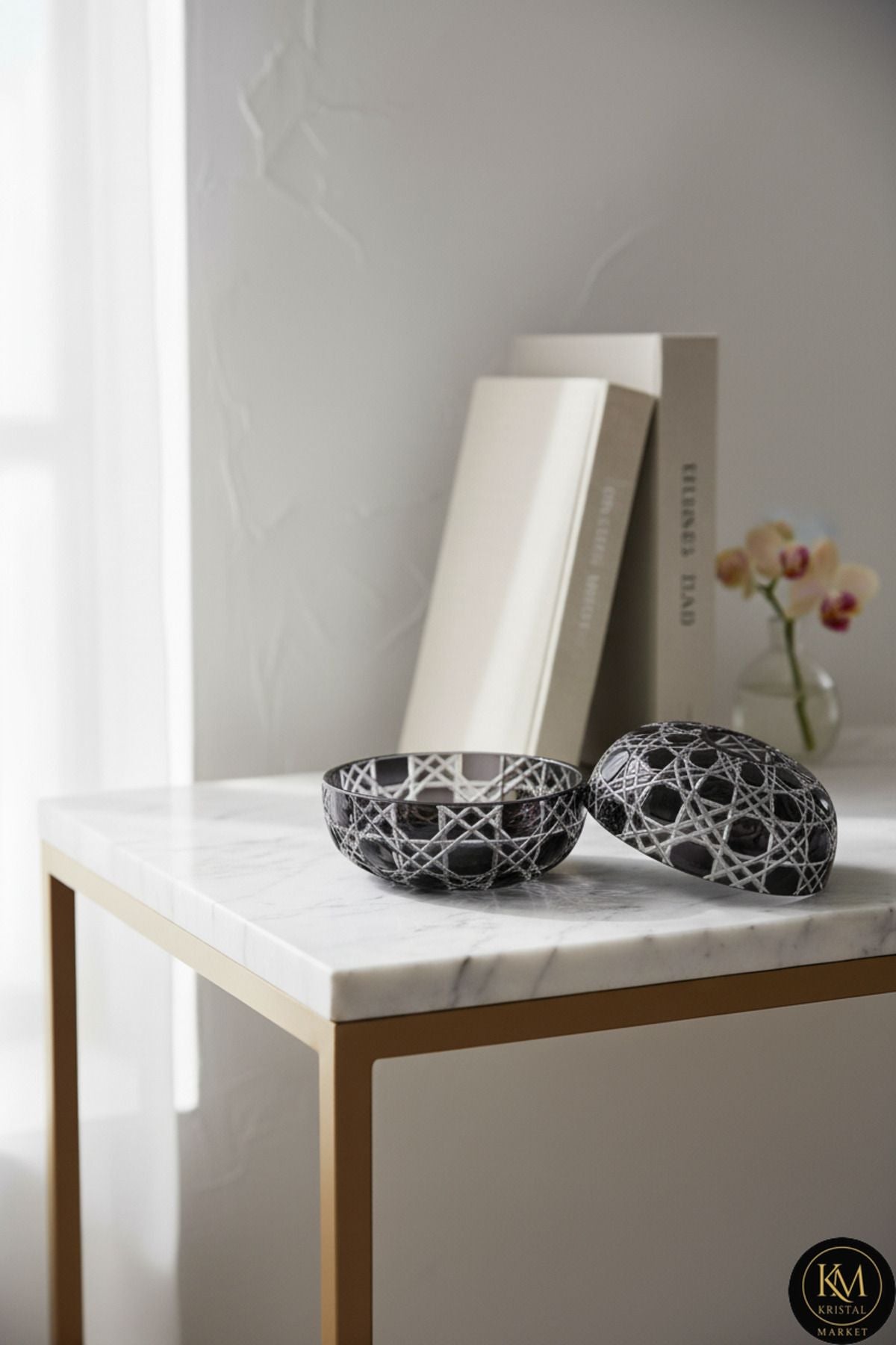 El Yapımı Kristal Dekor Küçük Boy Dekoratif Sunumluk Peçetelik Mumluk Ürün ana görseli