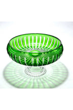 El Yapımı Kesme Kristal Vertical Desen 28 Cm Dekoratif Sunumluk Ayaklı Sofra Sunum Kasesi