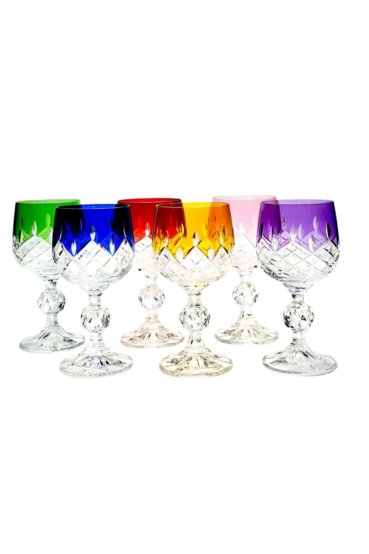 El Yapımı Bohemia Kristal Damla Küpeli Kahve Yanı Su Bardağı Ürün ikincil görseli