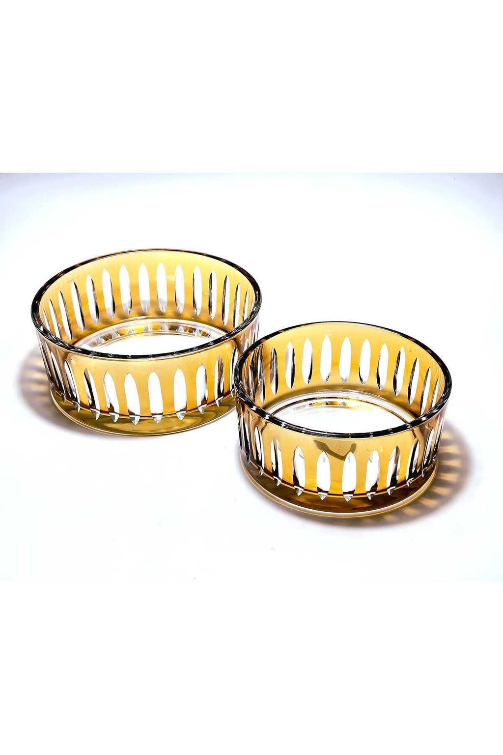 KESME KRİSTAL DEKOR 2'Lİ AMBER SOFRA SUNUM KASESİ
