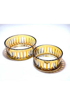 KESME KRİSTAL DEKOR 2'Lİ AMBER SOFRA SUNUM KASESİ