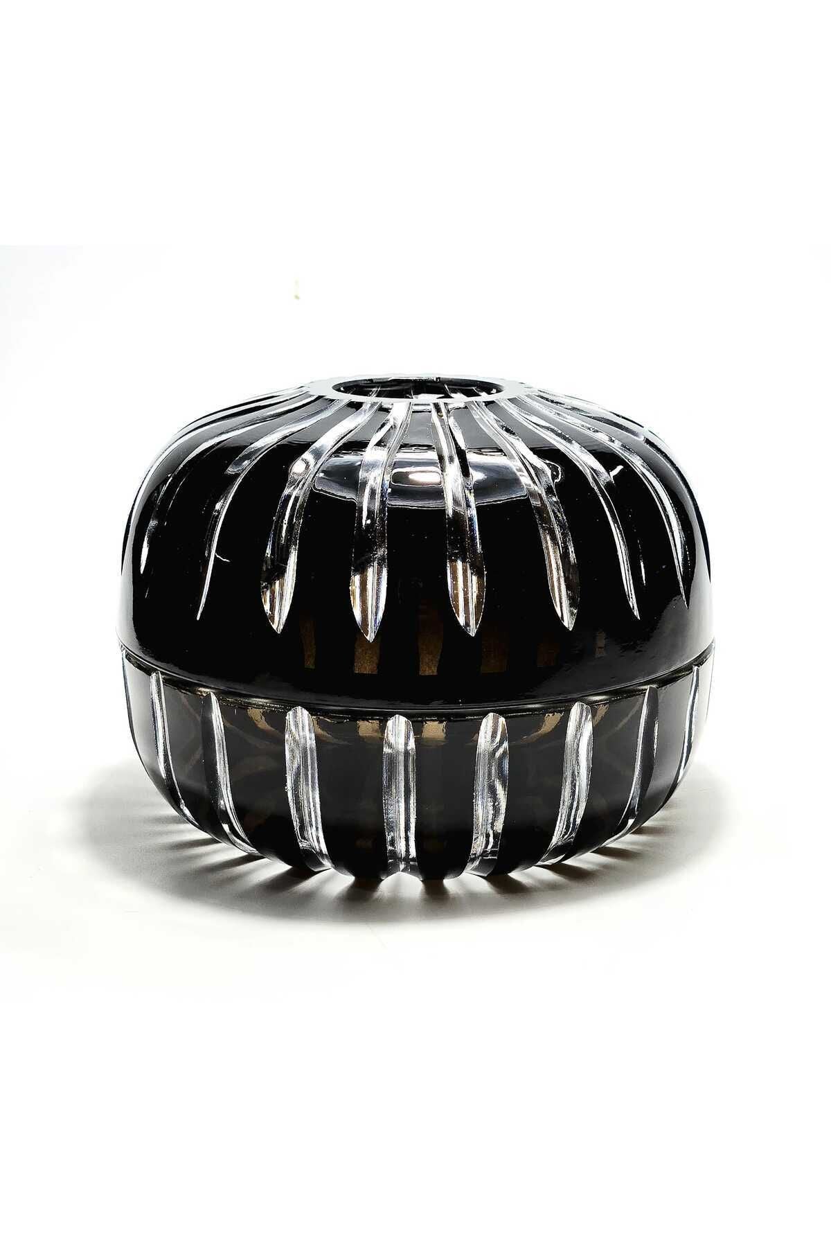 El Yapımı Kristal Vertical Desenli Dekoratif Sunumluk Kapaklı Peçetelik Mumluk Ürün ikincil görseli