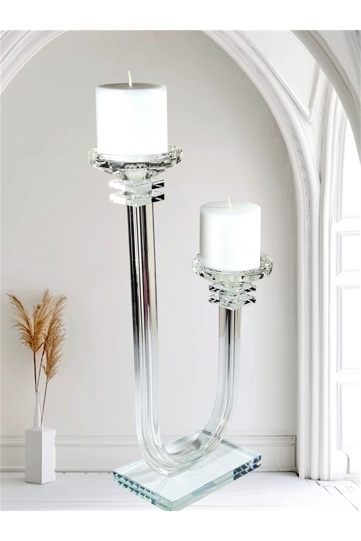 El Yapımı Kristal Dekoratif Lüks Mumluk Şamdan