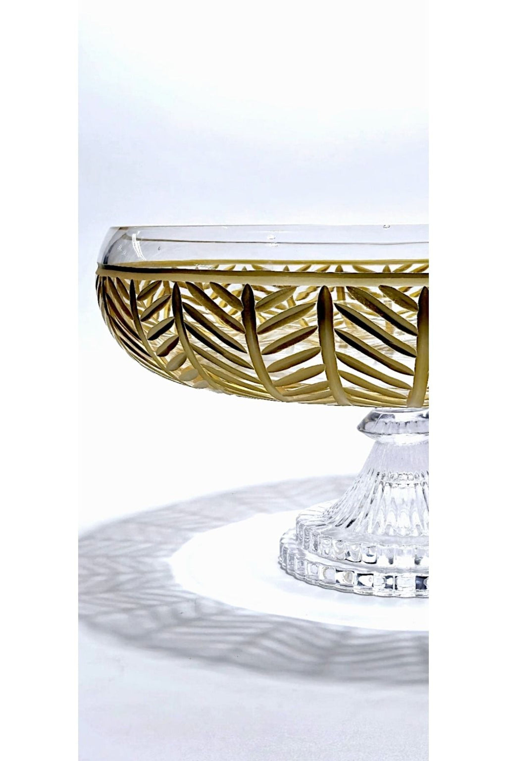 KESME KRİSTAL  GOLD DEKOR AYAKLI  SOFRA SUNUM KASE
