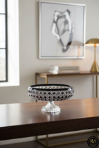 El Yapımı Kristal Desenli 28 Cm Dekoratif Sunumluk Sofra Sunum Kasesi