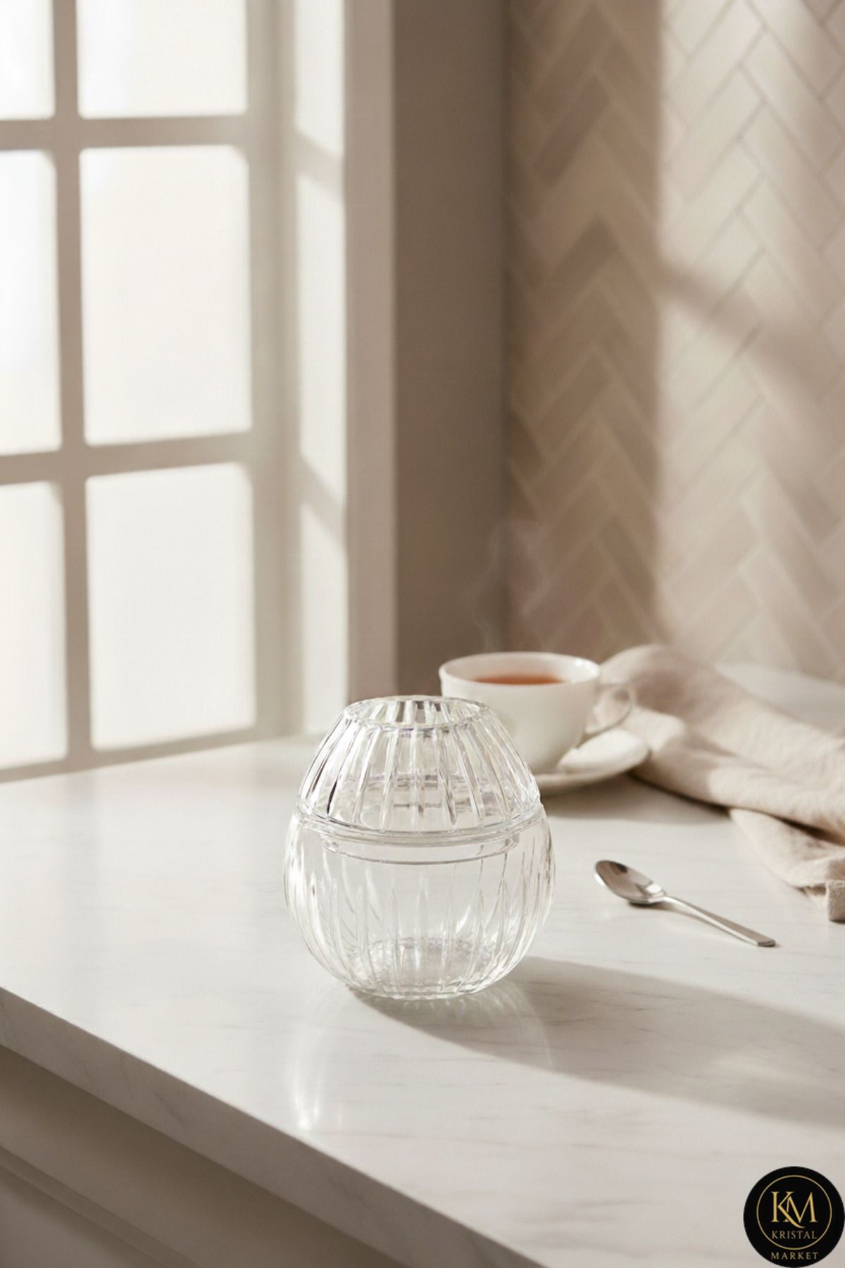 KESME KRİSTAL EL İŞÇİLİĞİ BÜYÜK BOY CAM Peçetelik Mumluk Ürün ana görseli