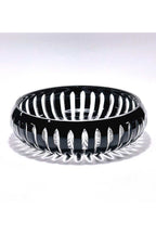 28cm Kristal Kesme Vertical Dekor Siyah Büyük Kase