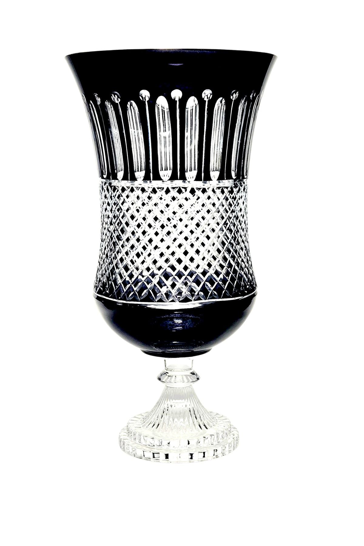 Kesme kristal Lüks Ayaklı vazo Royals Desen El İşçiliği