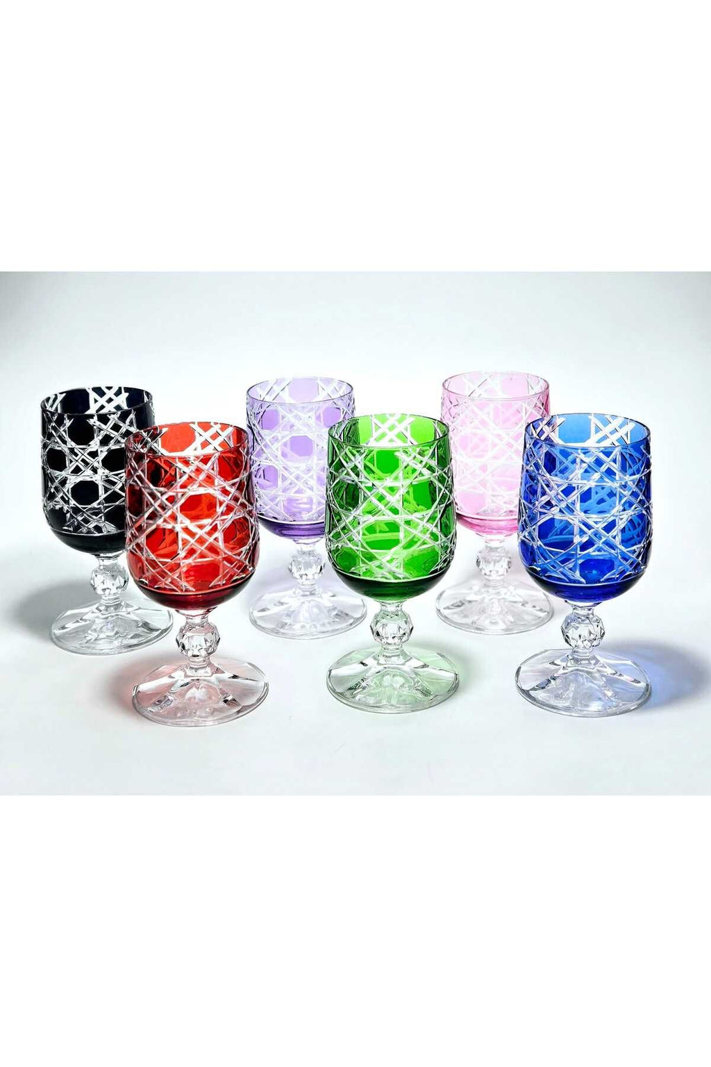 El Yapımı Kristal Bohemia Dekor Petek Kahve Yanı Bardak Likör Takımı