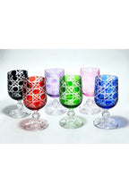 El Yapımı Kristal Bohemia Dekor Petek Kahve Yanı Bardak Likör Takımı