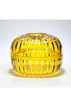 El Yapımı Kesme Kristal Vertical Desen Dekoratif Sunumluk Kapalı Peçetelik Mumluk